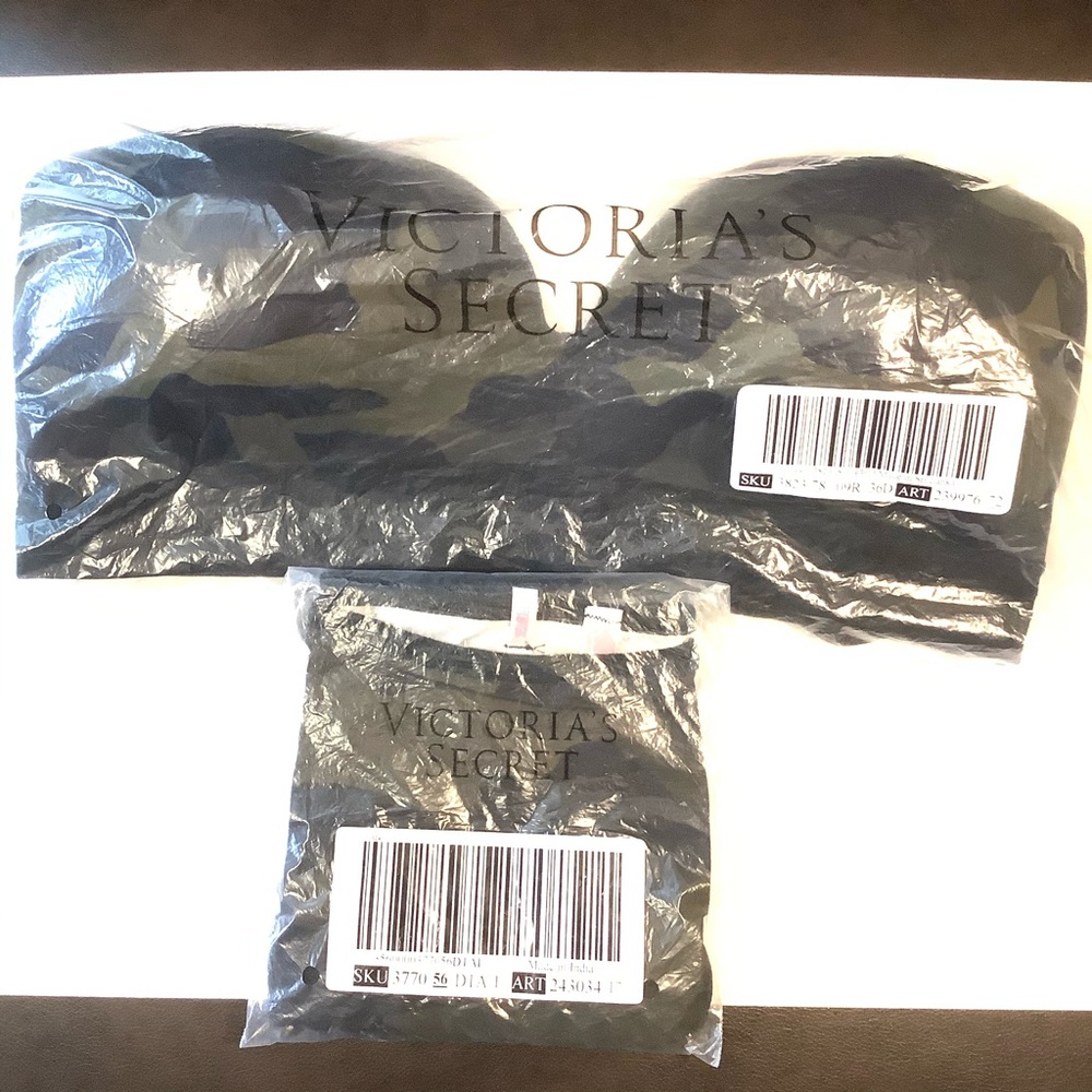 Pink Victoria Secret Camo Bra & Boyshorts - Picture 11 of 11